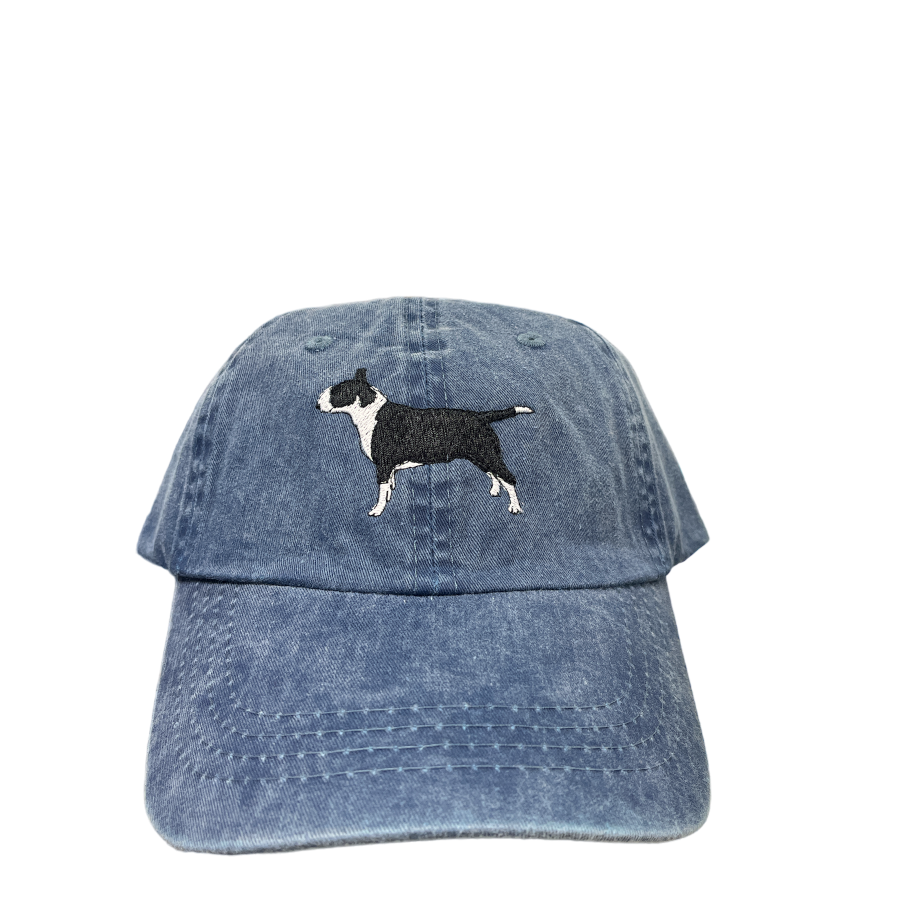 Bull Terrier, Black and White, Dog Breed Baseball Cap