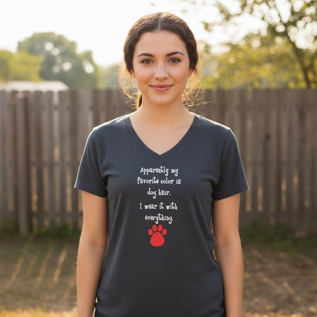Favorite Color Is Dog (Navy) Hair Women's T Shirt