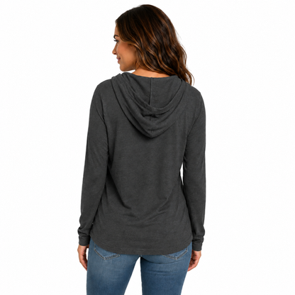 My Favorite People Women's L/S Hooded Heathered Charcoal T Shirt