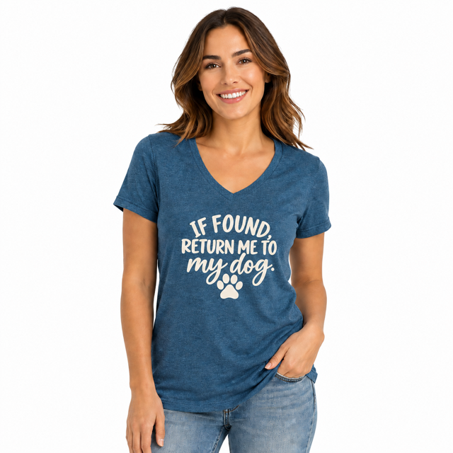 If Found Return To Dog Women's S/S Turquoise Fleck T Shirt