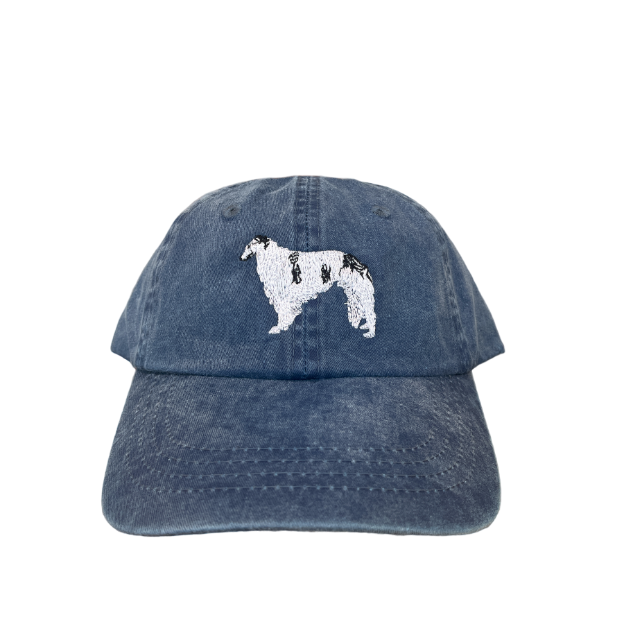 Borzoi, Black with Piebald Markings, Dog Breed Baseball Cap