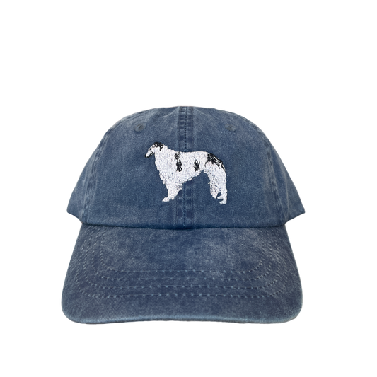 Borzoi, Black with Piebald Markings, Dog Breed Baseball Cap