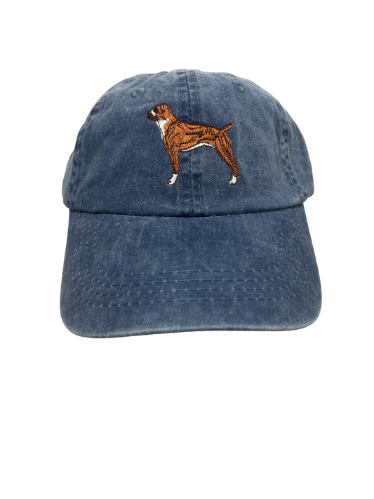 Boxer, Natural Ears Down Brindle Dog Breed Baseball Cap