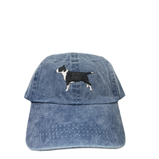 Bull Terrier, Black and White, Dog Breed Baseball Cap