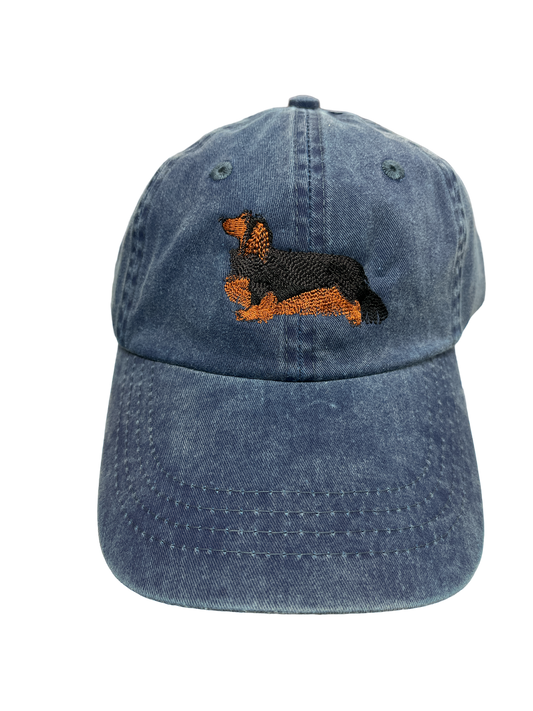 Dachshund, Long Haired Black and Tan, Dog Breed Baseball Cap