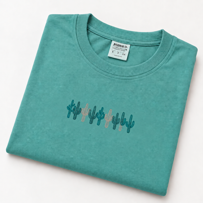 Saguaro Embroidered T Shirt (Peacock)