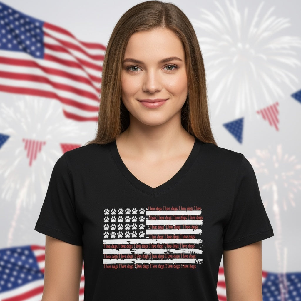 I Love Dogs (Navy) Women's T Shirt