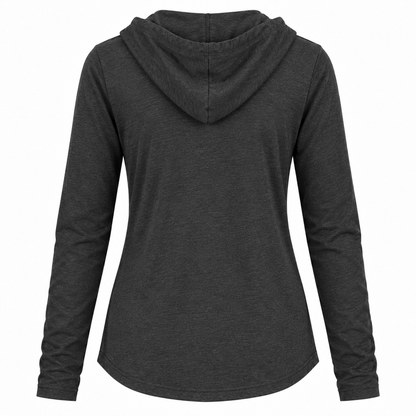 Do Not Ask For Advice L/S Women's Heathered Charcoal Hooded T Shirt