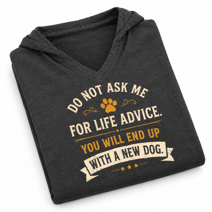 Do Not Ask For Advice L/S Women's Heathered Charcoal Hooded T Shirt