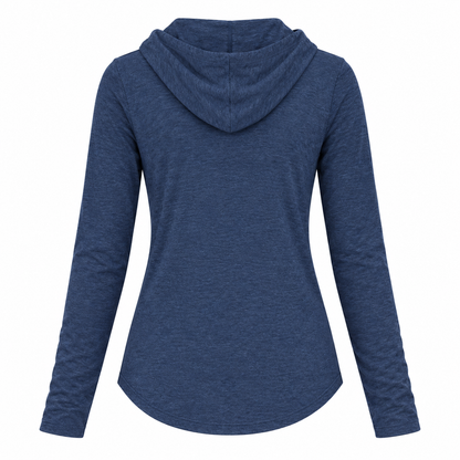 My Favorite People Women's L/S Hooded Heathered Navy T Shirt