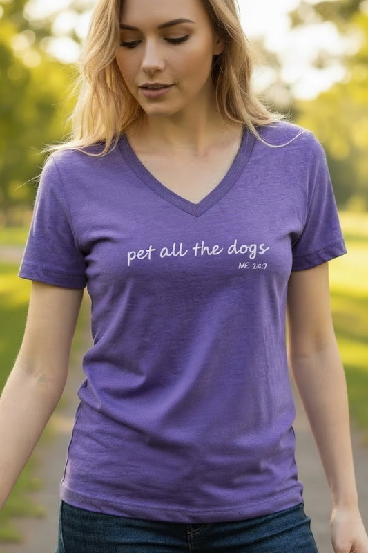 Pet All Dogs (Hthr Purple) Women's T Shirt