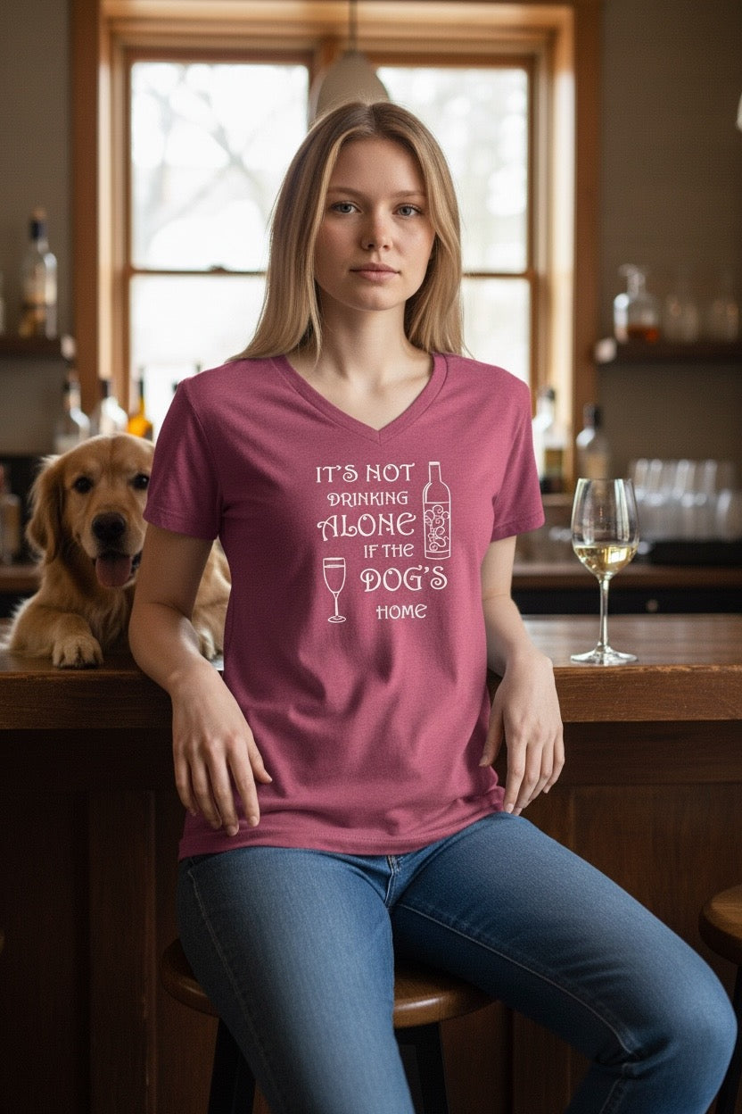 It's Not Drinking Alone Dog (Raspberry Fleck) Women's T Shirt