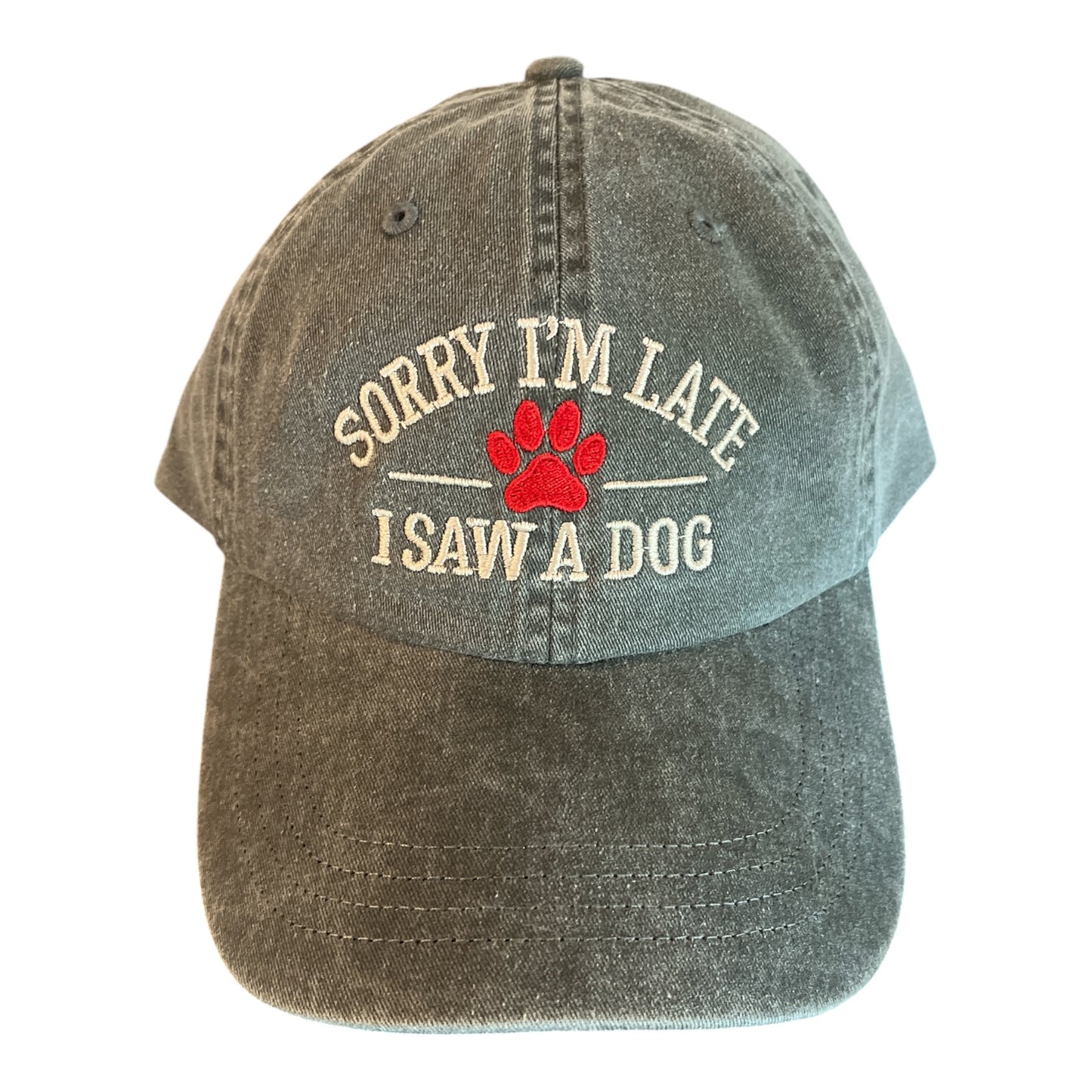 Sorry I'm Late I Saw A Dog Baseball Cap