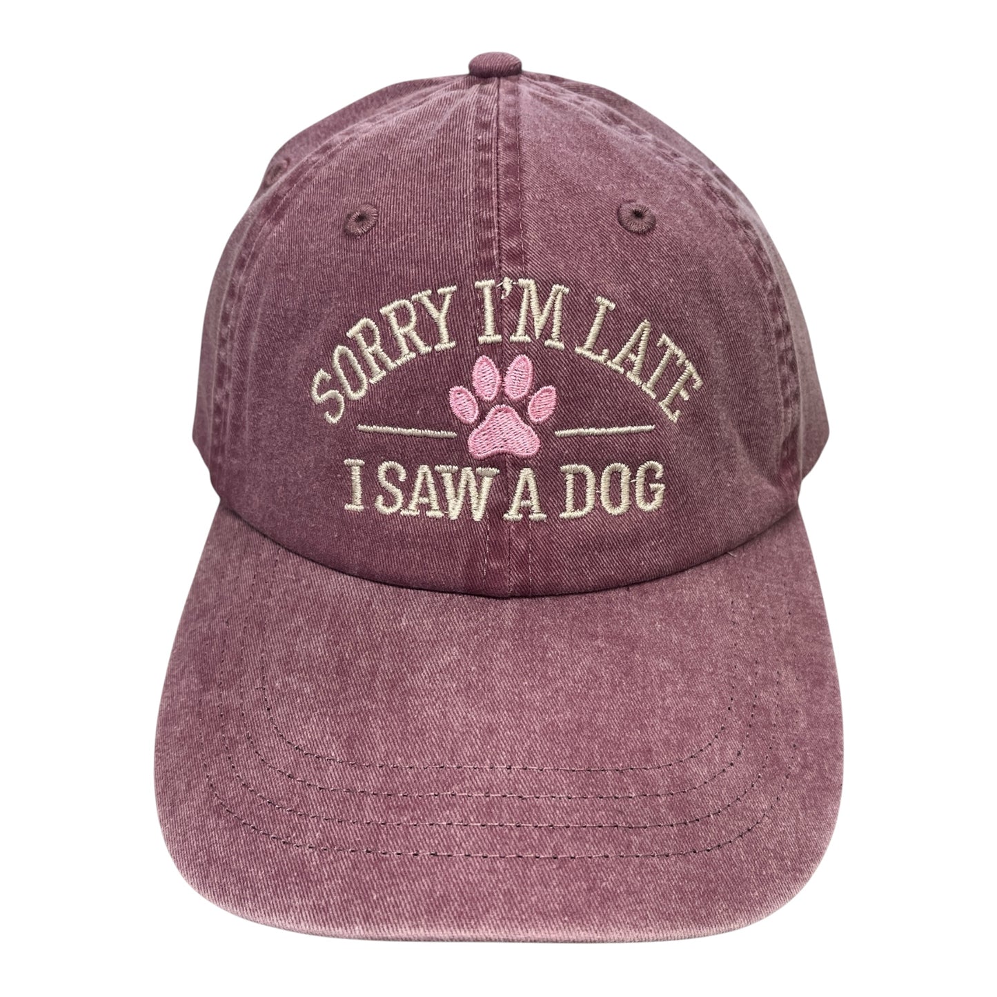 Sorry I'm Late I Saw A Dog Baseball Cap