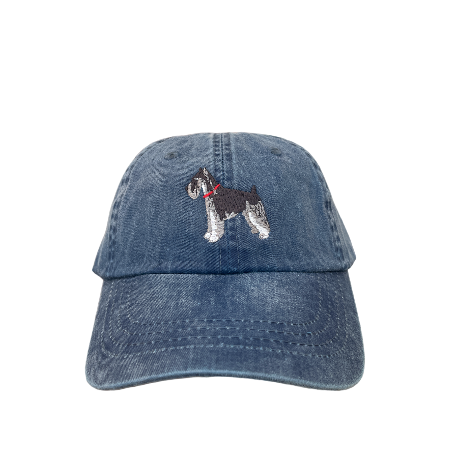 Schnauzer, Cropped Ears, Medium Gray, Dog Breed Baseball Cap