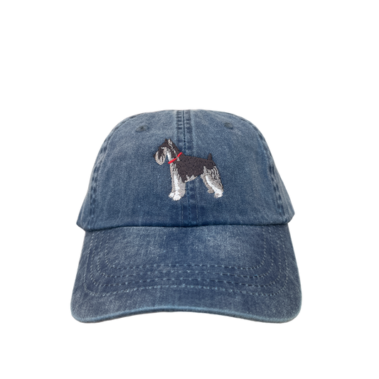 Schnauzer, Cropped Ears, Medium Gray, Dog Breed Baseball Cap