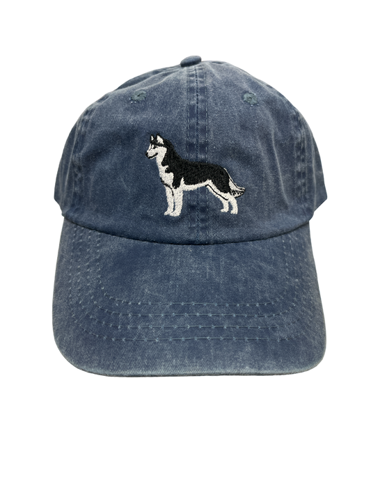 Siberian Husky, Black and White, Dog Breed Baseball Cap