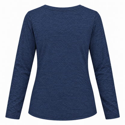 Sorry I'm Late I Saw A Dog Women's Long Sleeve V Neck Heathered Navy T Shirt