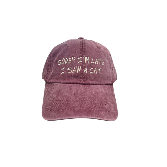 Sorry I'm Late I Saw A Cat Baseball Cap