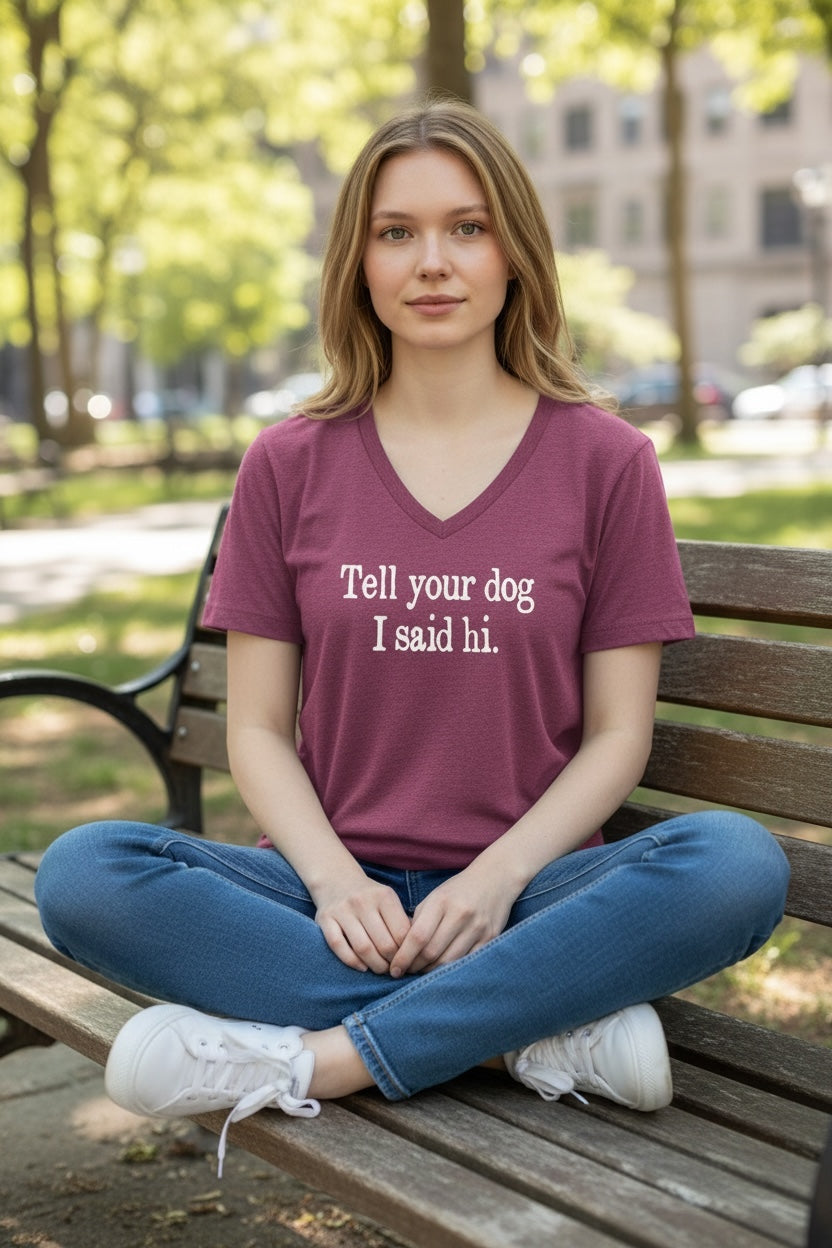Tell Your Dog I Said Hi (Raspberry Fleck) Women's Short Sleeve T Shirt