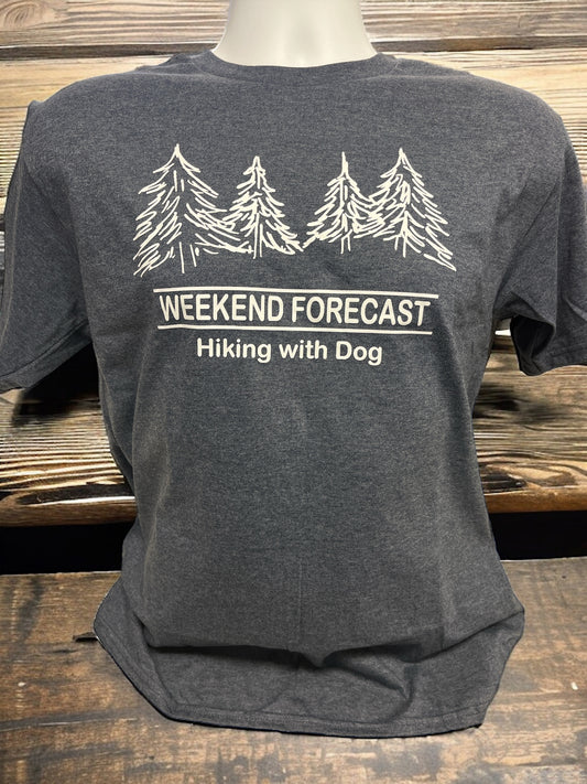 Weekend Forecast Hiking With Dog Unisex T Shirt