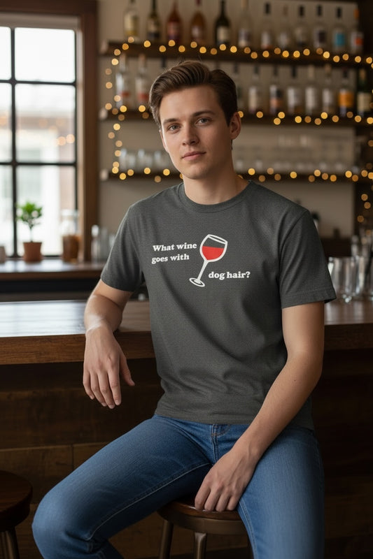 What Wine Goes With Dog Hair (Heather Charcoal) Unisex T Shirt