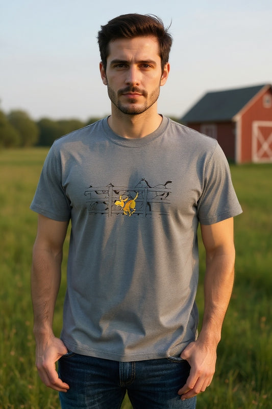Tug and Horses (Denim) Unisex T Shirt