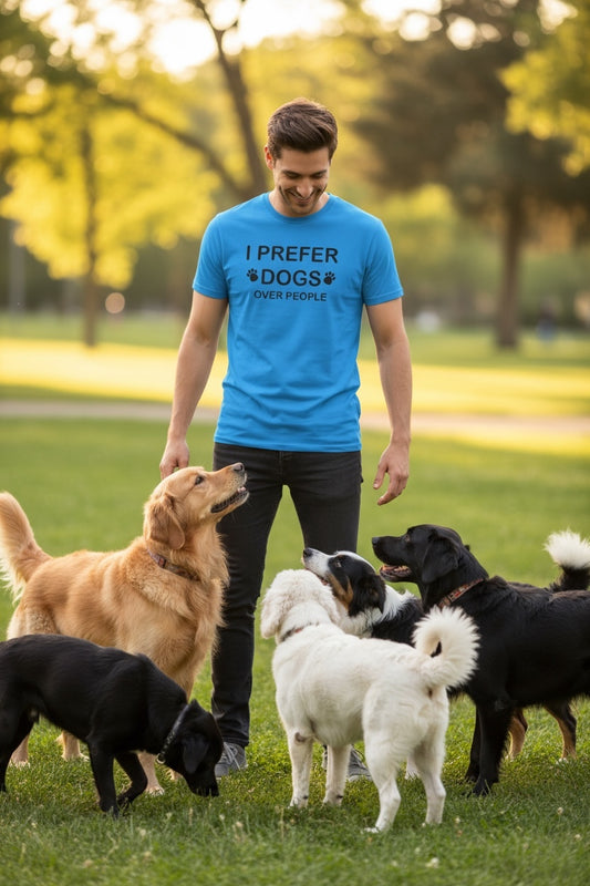 I Prefer Dogs Over People (Royal Caribe) Unisex T Shirt